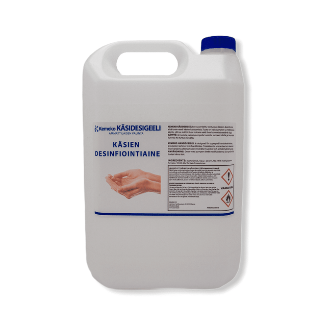 Altian A12-etanolista valmistettu käsidesi viiden litran täyttöpakkauksessa.